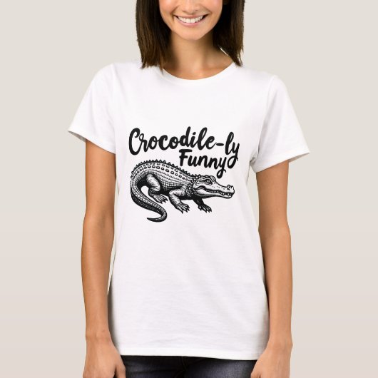 Unieke Crocodile T-Shirt leuke Graphic (Voorkant)