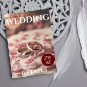 Unieke Custom Magazine Stijl bruiloft details Kaart