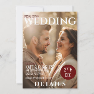 Unieke Custom Magazine Stijl bruiloft details Kaart