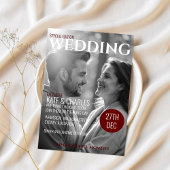 Unieke Custom Magazine Stijl Bruiloft uitnodiging