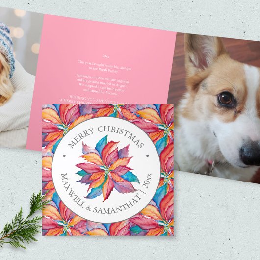 Unieke Custom Photo Christmas Kaarten Roze