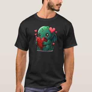Unieke Cute Cthulhu-Valentijnsdag T-shirt