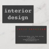 Unieke Cute Plain Gray Interior Designer Visitekaartje (Voorkant / Achterkant)