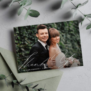 unieke dank voor het schrijven van de trouwkaart bedankkaart