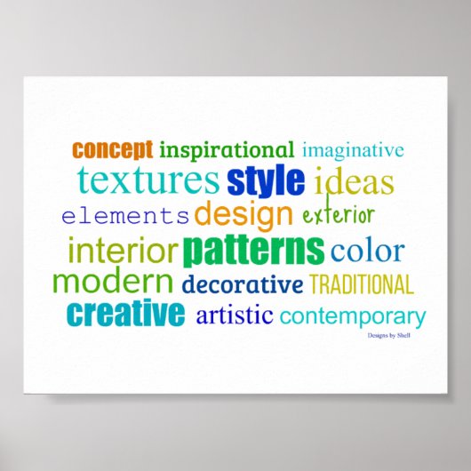 Unieke Design Word Collage Poster (Voorkant)