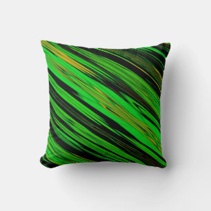 Unieke diagonale groene explosie van kunst kussen