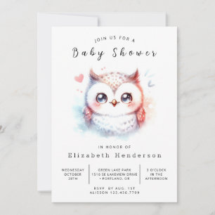 Unieke digitale uil Baby shower Kaart