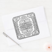Unieke doodle vierkante sticker (Envelop)
