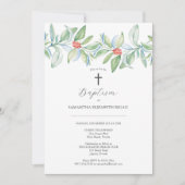 Unieke doop uitnodigingen Kerstmis groen (Voorkant)