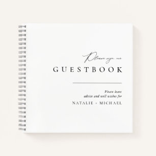 Unieke Eenvoudig Minimale Elegant Wedding Guest Bo Notitieboek