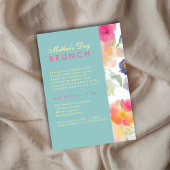 Unieke Eenvoudige Bloemen Groen Moederdag BRUNCH Kaart