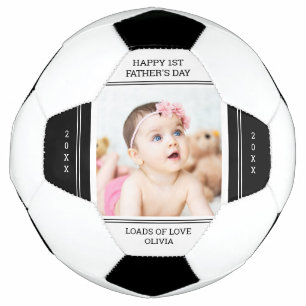 Unieke eerste vaderdag nieuwe vader Baby foto Voetbal