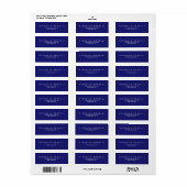 Unieke effen Midnight Blue retour adres label (Full Sheet)