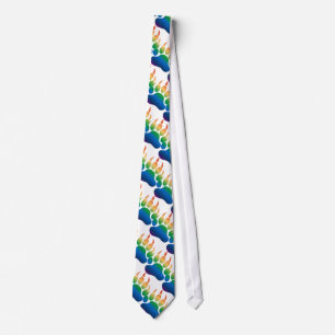 Unieke & Elegante Beer Paw-gradiëntprint Stropdas