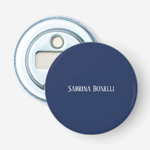 Unieke Elegante Plain Eenvoudig Blauw Wit Button Flesopener