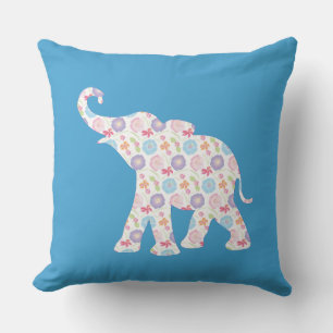 Unieke ellephant Pattern Art Graphic Blue Moderne Kussen