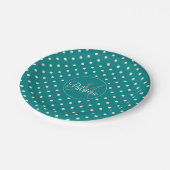 Unieke en Classy Monogram Blauwgroen en witte pool Papieren Bordje (Gekanteld)