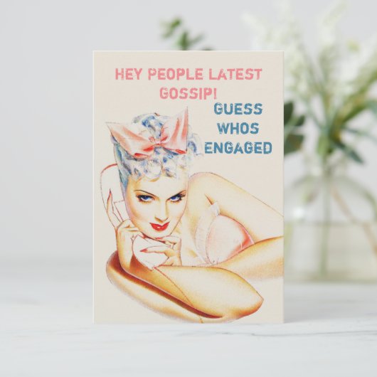 Unieke en grappige aankondiging van het verloving (Staand voorkant)