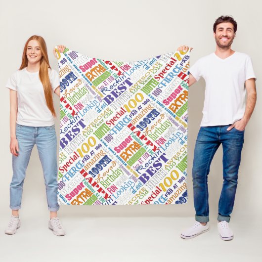 Unieke en speciale 100e verjaardag feestartikelen fleece deken (In situ)