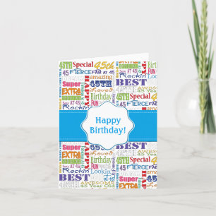 Unieke en speciale 45e verjaardagsfeestgeschenken kaart