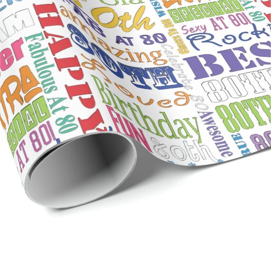 Unieke en speciale 80e geboorte-party-cadeau cadeaupapier (Rol Hoek)