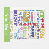 Unieke en speciale 80e verjaardag feestartikelen fleece deken (Voorkant (Horizontaal))