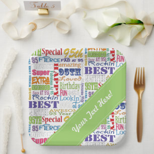 Unieke en speciale cadeautjes van 95e verjaardag papieren bordje