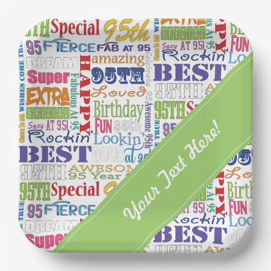 Unieke en speciale cadeautjes van 95e verjaardag papieren bordje (Voorkant)