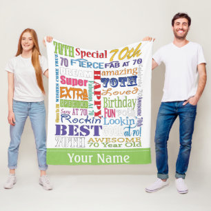 Unieke en speciale cadeautjes van de 70e verjaarda fleece deken