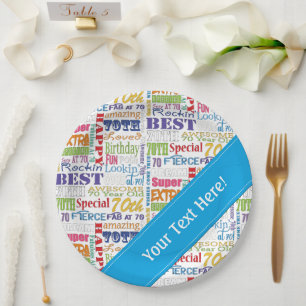 Unieke en speciale cadeautjes van de 70e verjaarda papieren bordje