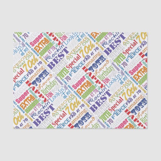 Unieke en speciale cadeautjes van de 70e verjaarda tissuepapier (Voorkant)