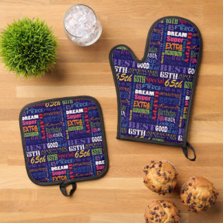 Unieke en speciale verjaardagsfeest cadeaus voor 6 ovenwant & pannenlap set