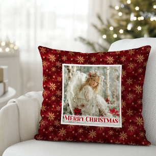 Unieke engel rood goud aangepaste naam beste kerst kussen