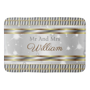 Unieke esthetische gouden zilveren stijlvolle brui badmat