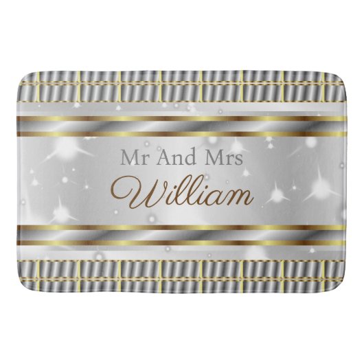 Unieke esthetische gouden zilveren stijlvolle brui badmat (Voorkant)