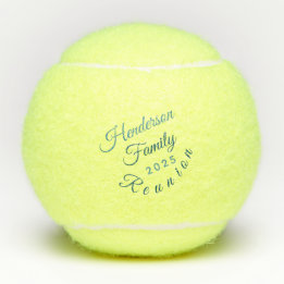Unieke familie reünie monogrammed tennisballen