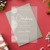 Unieke feestelijke kerstfeest magenta acryl uitnodigingen