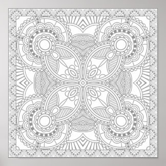 Unieke Floral Art Doodle 2 Poster