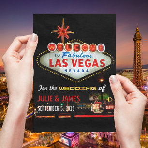 Unieke formele trouwuitnodiging voor Las Vegas Kaart