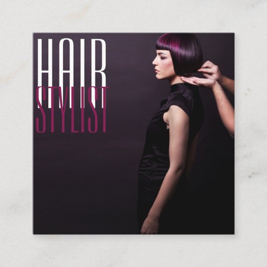 Unieke foto Beauty Salon Kapper Haarstylist Vierkante Visitekaartje (Voorkant)
