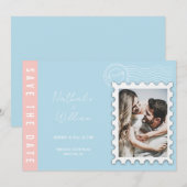 Unieke foto bewaart de uitnodiging van de datumbru (Voorkant / Achterkant)