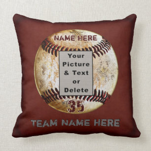 Unieke foto gepersonaliseerde honkbal senior cadea kussen