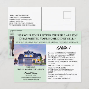 Unieke foto onroerend goed verlopen advertentie briefkaart