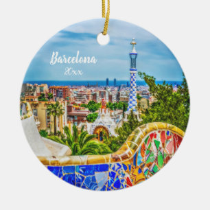 Unieke foto van Barcelona Modern Art Keramisch Ornament