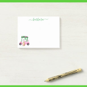 Unieke Fun Golf Gal Cart Monogram Naam Post-it® Notes