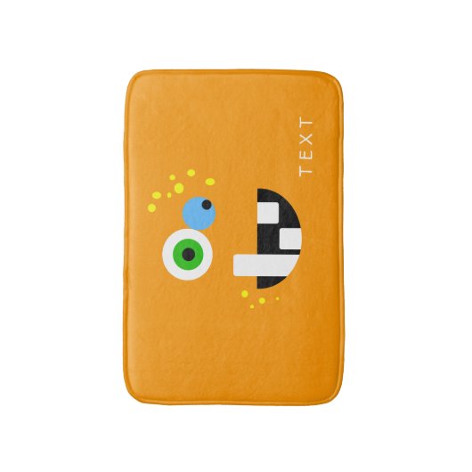 Unieke Funny Crazy Oragne Monster Badmat (Voorkant Verticaal)