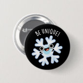 Unieke Funny Snowflake Pun Dark BG Ronde Button 5,7 Cm (Voorkant /achterkant)