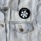 Unieke Funny Snowflake Pun Dark BG Ronde Button 5,7 Cm (In situ)