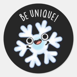 Unieke Funny Snowflake Pun Dark BG Ronde Sticker