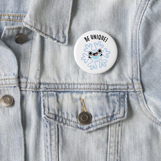 Unieke Funny Snowflake Pun Ronde Button 5,7 Cm (In situ)